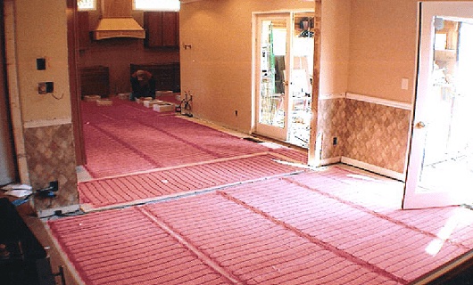 Installing The Tile Heating System...